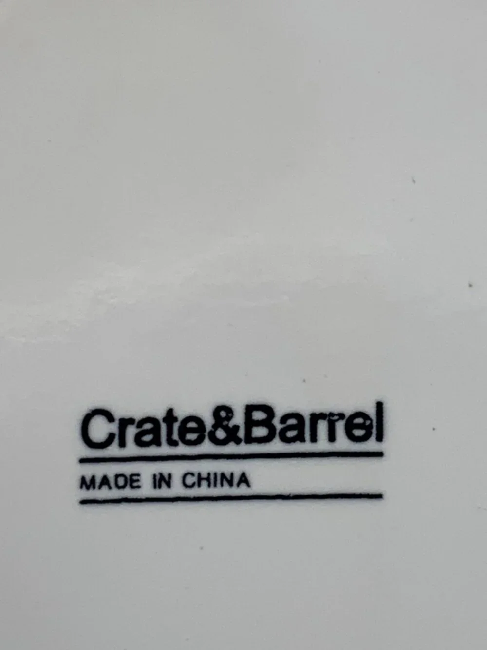 Crate & Barrel White Ceramic 3-Section Serving Dish With Handle